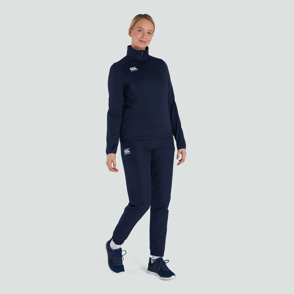 Womens Club 1/4 Zip Mid Layer Training Top Navy
