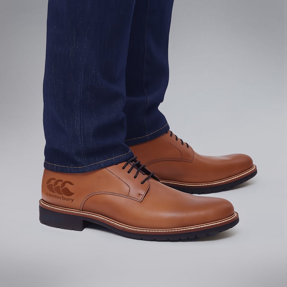 Mens Canterbury Blue Jeans & Brown Shoes