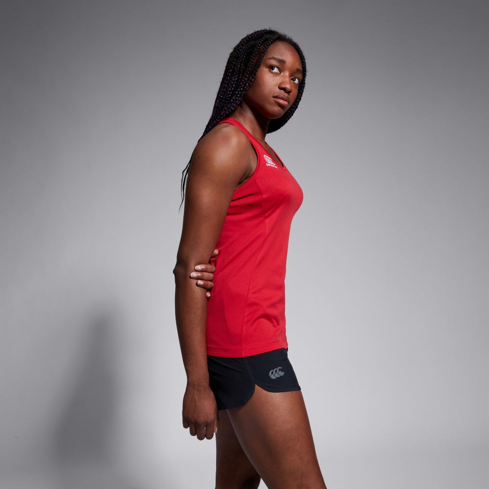 Womens Club Dry Racerback Singlet Red
