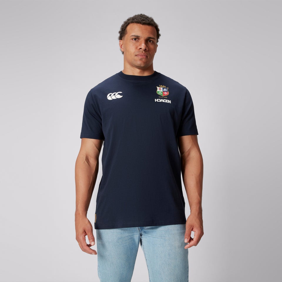 Mens British & Irish Lions Cotton Jersey Tee Navy