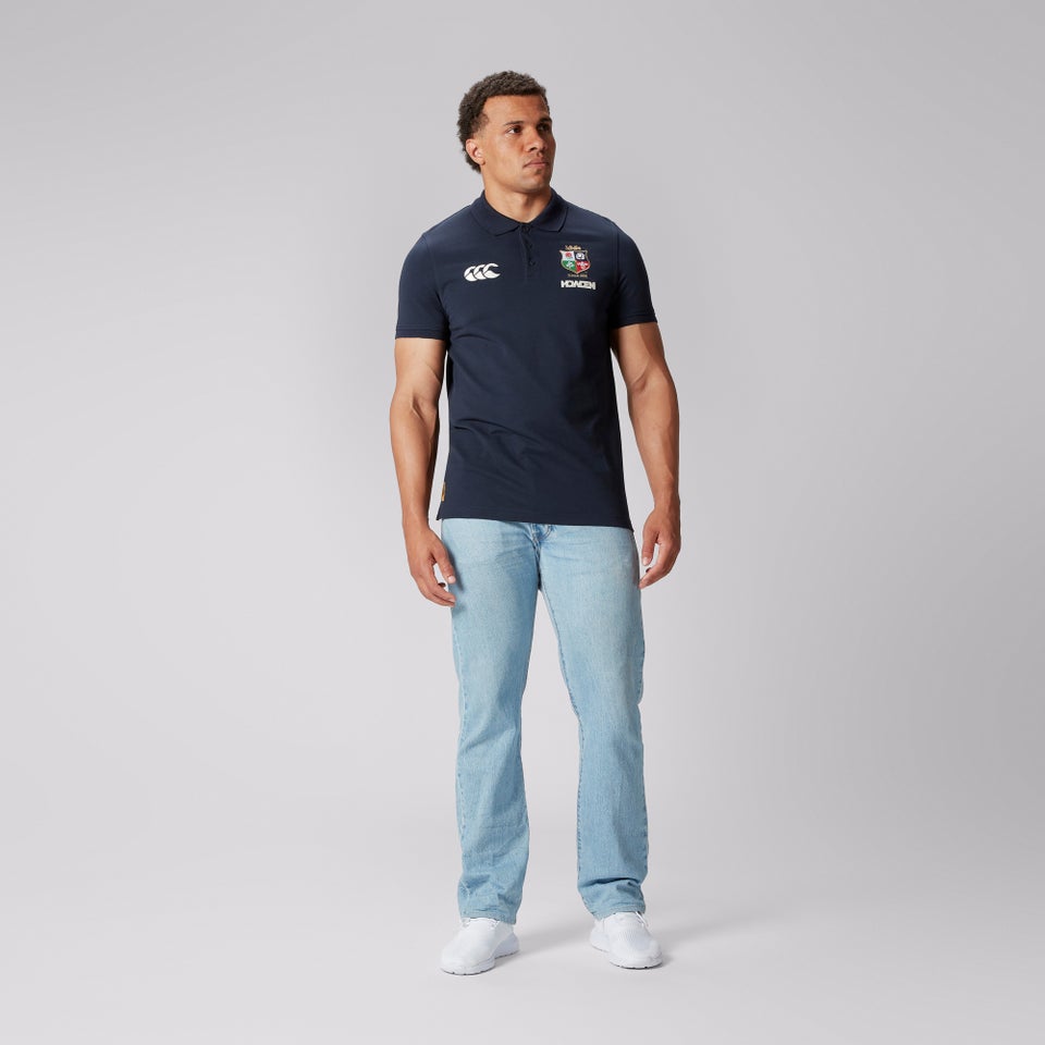 Mens British & Irish Lions Pique Polo Navy