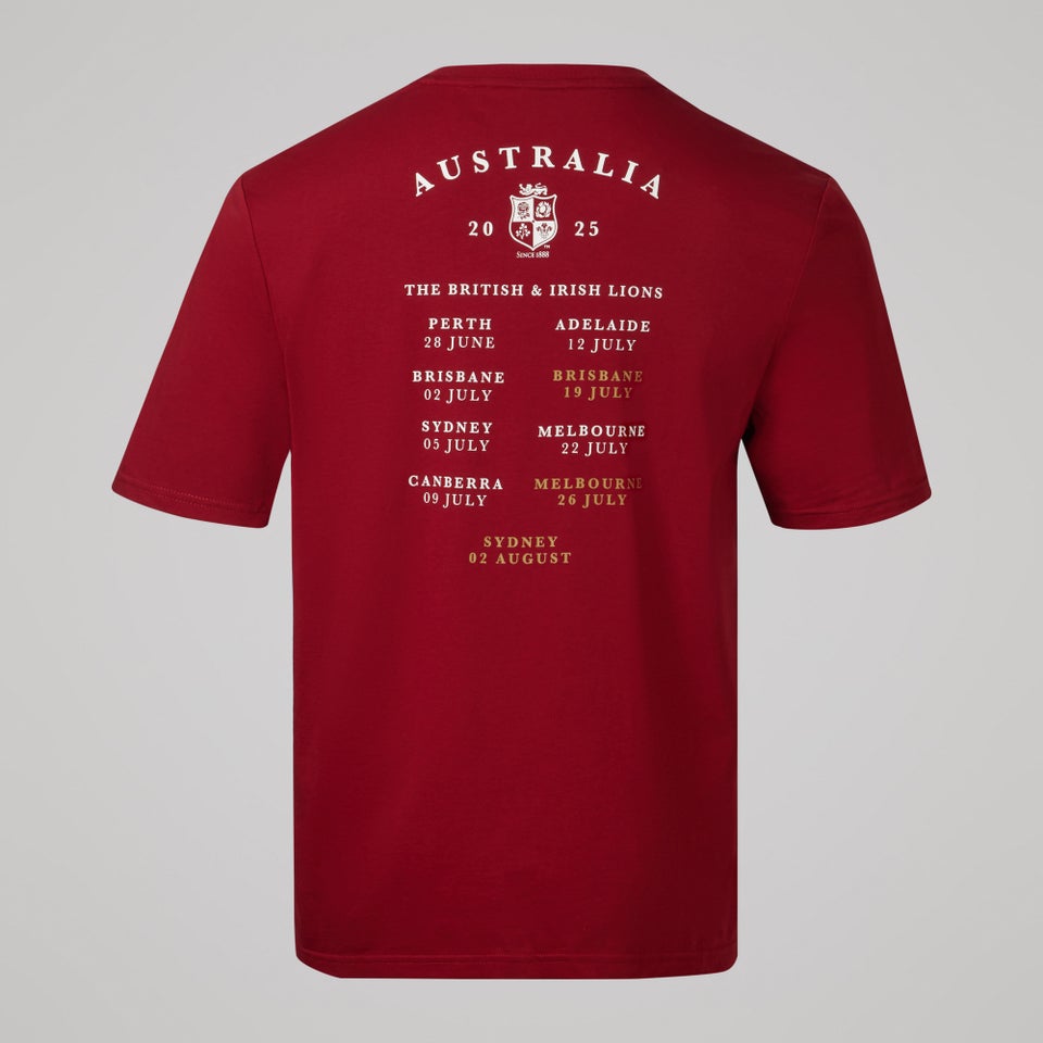 Adult Unisex British & Irish Lions Tour 25 Tee Red