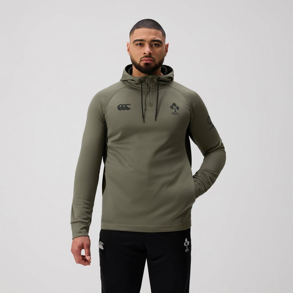 Mens Ireland Zip Training Hoody Green/Black