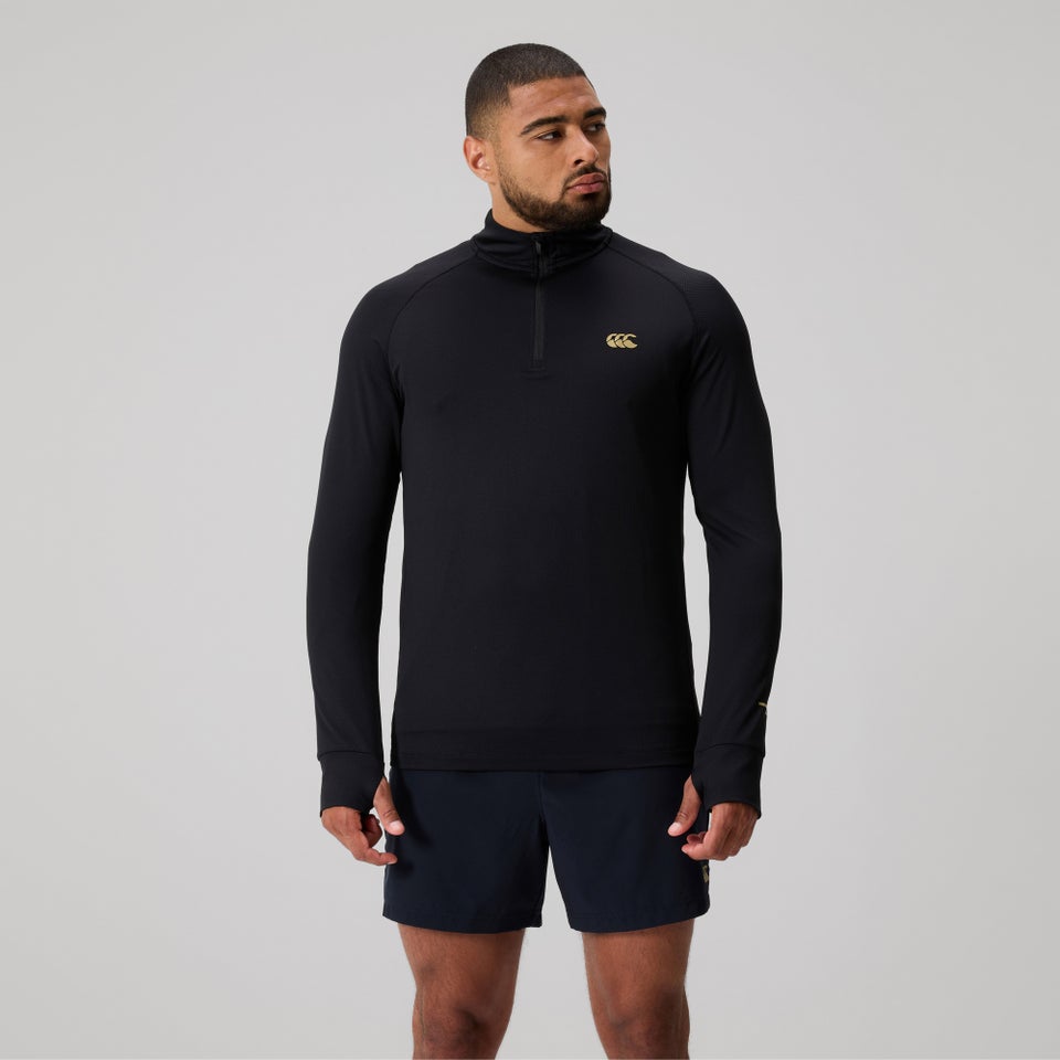 Mens Tempo+ Quarter-Zip Training Top Black