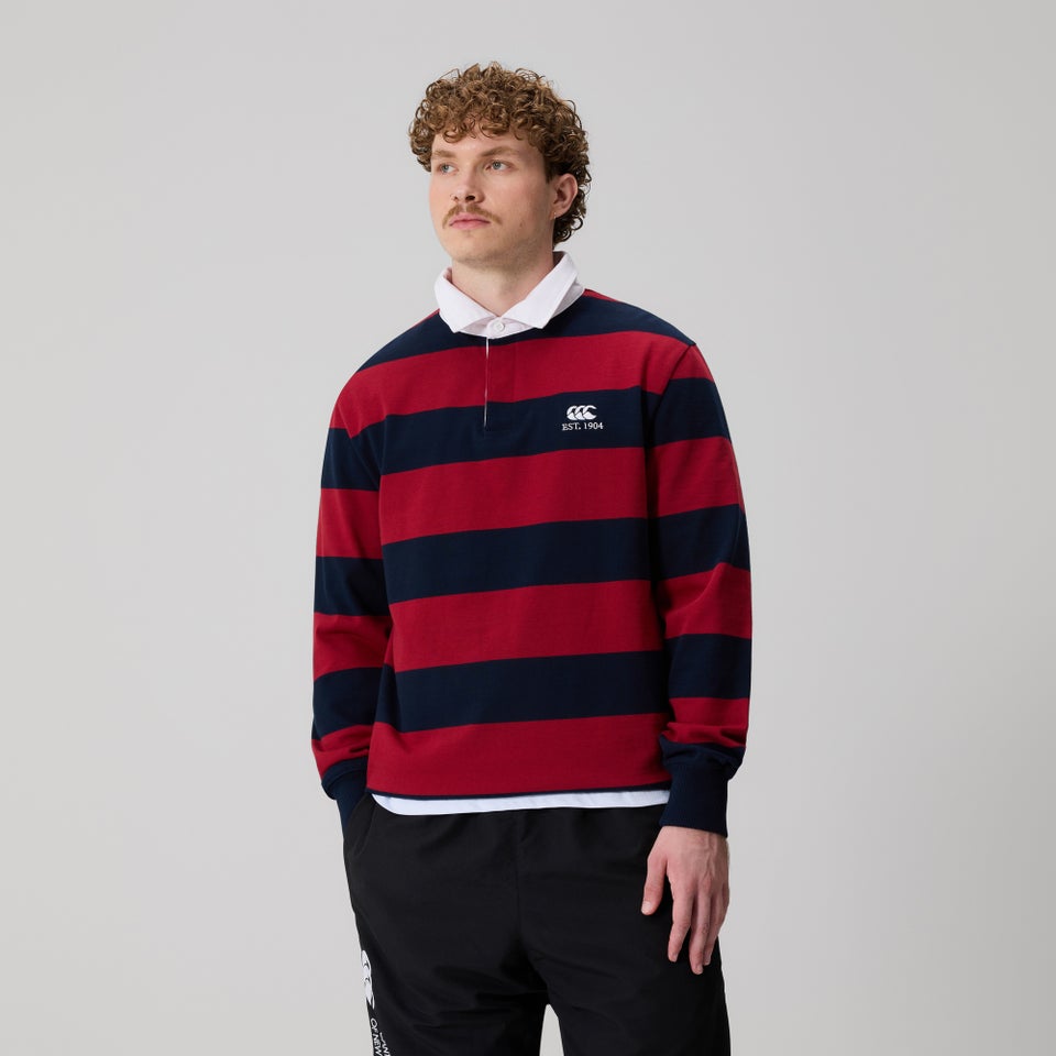 Mens Hoop Rugby Jersey Red/Blue